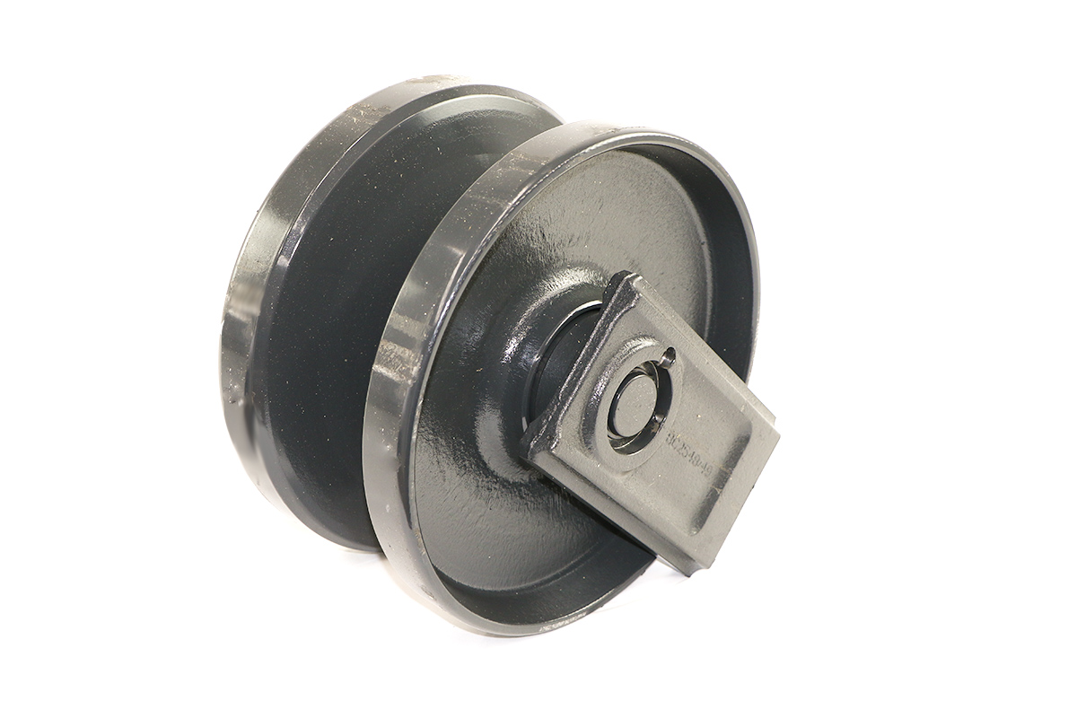 Genuine Bobcat Idler 7240006 showing complete unit for excavator tracks.