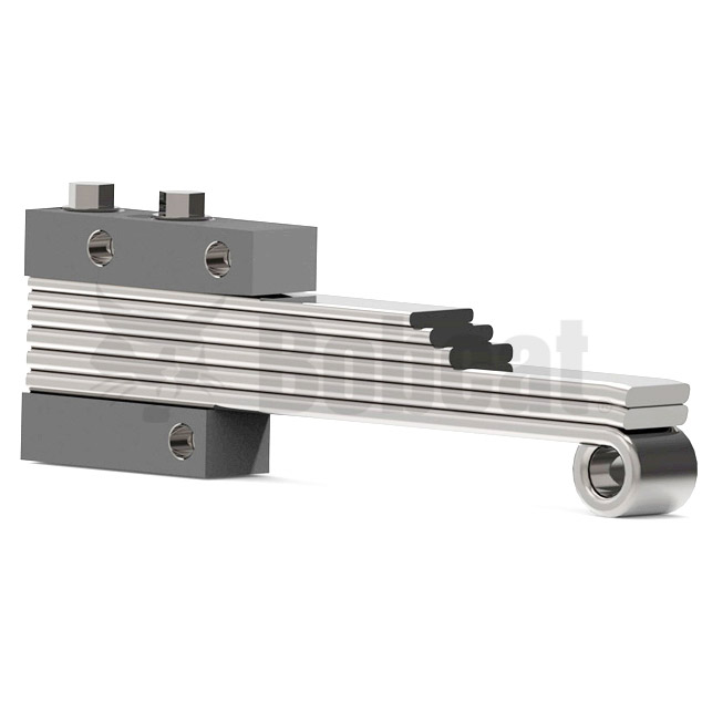 Genuine Bobcat Suspension Leaf Spring, Left, 7150196, for track loader suspension drive trains with roller connection facing right.