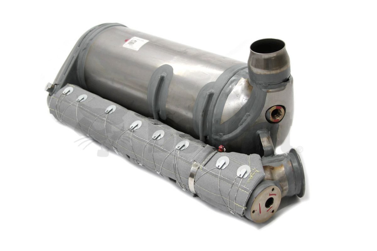 Genuine Bobcat Muffler, 7297423, connects to the DOC.