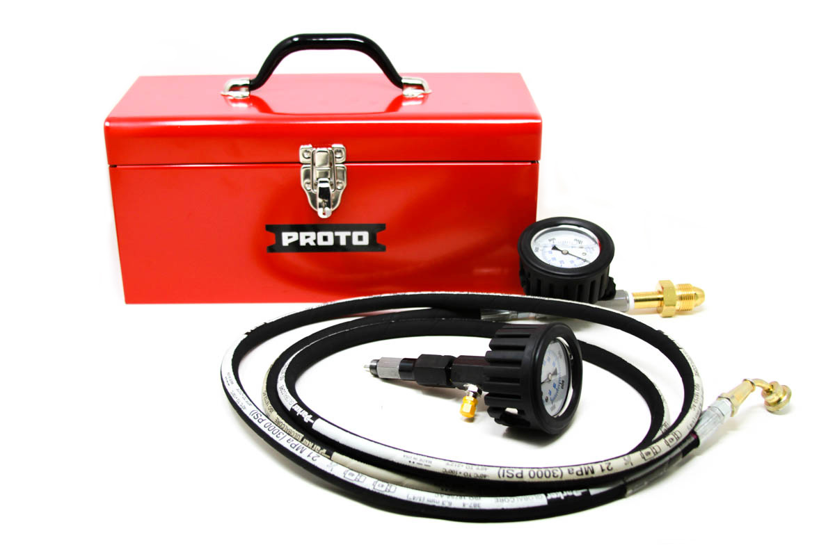 Genuine Bobcat Nitrogen Breaker Charge Kit, 7390928 showing the red toolbox, hose, and testing gauge included in the kit.