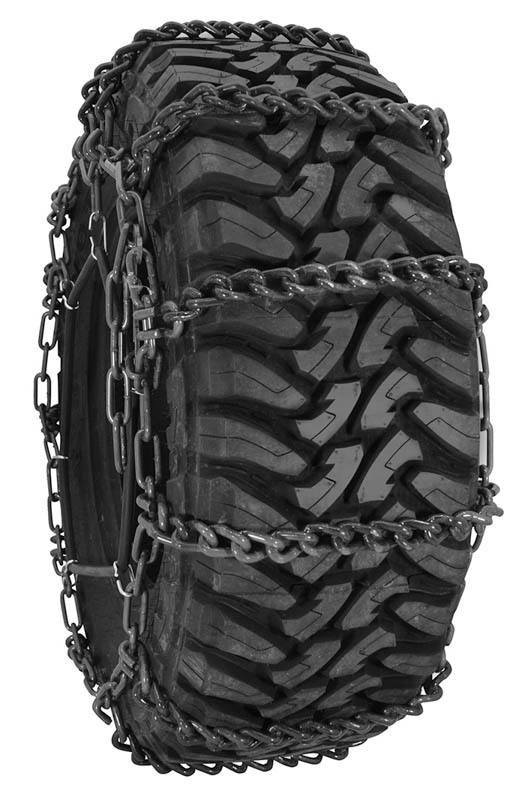 Genuine Bobcat Forklift Tire Chain, 6902782 shown installed on a tire.