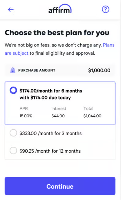 Step 3: Pay over time - choose the best plan for you